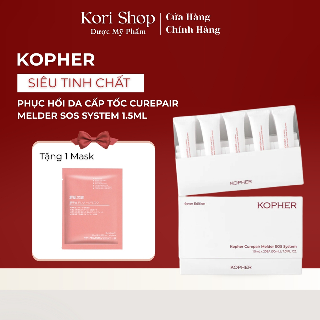 Tinh chất phục hồi da cấp tốc Kopher Curepair Melder SOS System làm dịu da hộp 20 ống