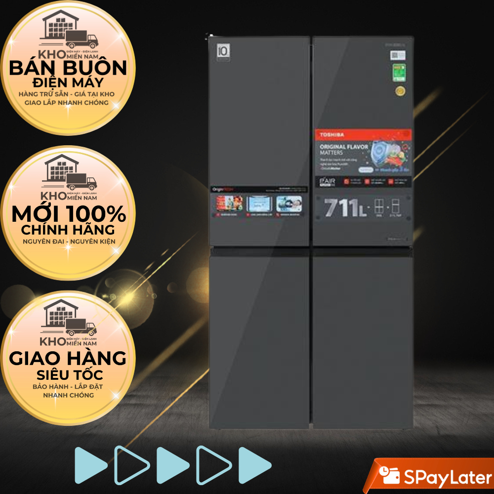Tủ Lạnh TOSHIBA 711L GR-RF900WI-PMV(06)-MG Multi Door 4 Cánh | Origin Inverter, PureAir Turbo, Flexi