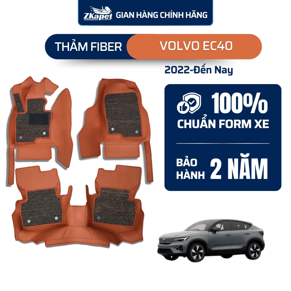 Thảm Lót Sàn Ô Tô Da Fiber Xe Volvo EC40 năm 2022-Đến Nay 5 chỗ ZKAPET