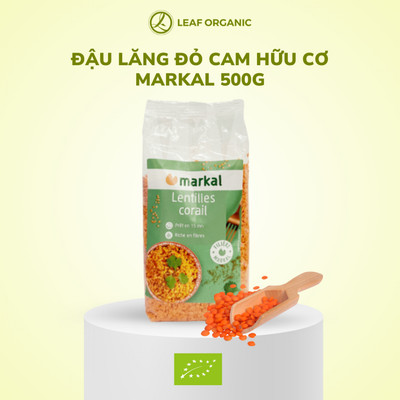 Đậu lăng đỏ cam san hô hữu cơ Markal 500g