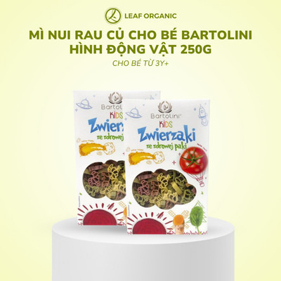 Mì nui rau củ Bartolini cho bé hình động vật 250g