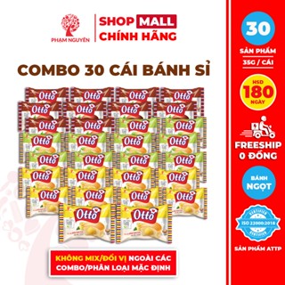 [BÁNH KẸO SỈ] Combo 30 Bánh Trứng Tươi Otto Phạm Nguyên Nhân Kem 35g | Bánh ăn sáng tiện lợi | Đồ ăn vặt