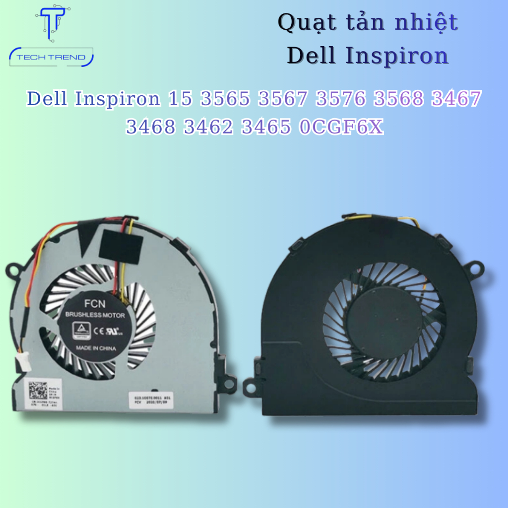 Quạt Tản Nhiệt CPU Laptop Dell Inspiron 15 3565 3567 3576 3568 3467 3468 3462 3465 0CGF6X - bóc máy