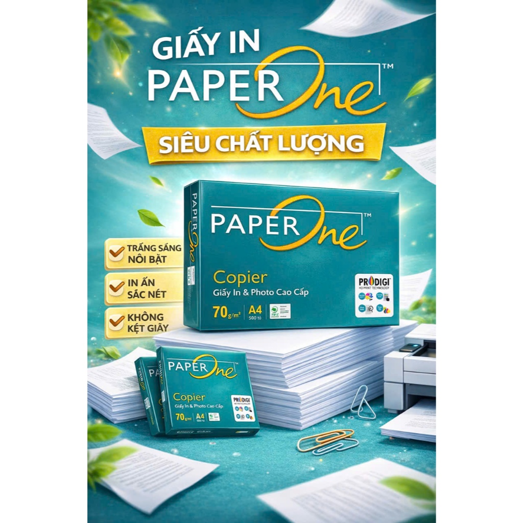 Giới thiệu Giấy in A4 PaperOne Copier 70 gsm - Ream 500 tờ khổ A4