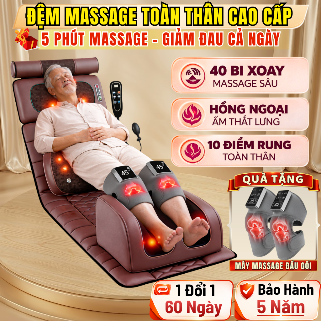 Đệm Massage Toàn Thân ZLIFE Z30 Quà Tặng Bố Mẹ, Nệm Massage Hồng Ngoại Giảm Đau Nhức, Thư Giãn Tại Nhà