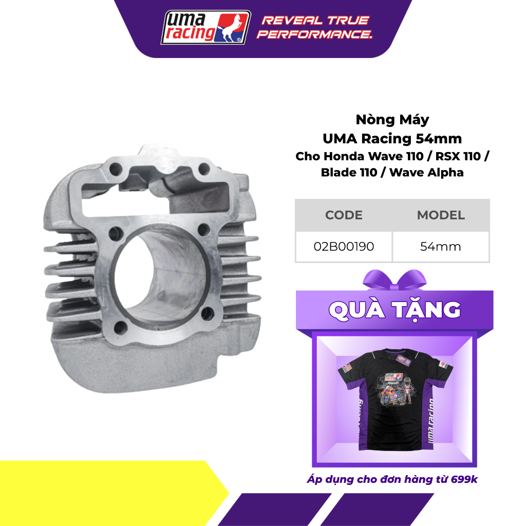 Bộ Nòng Piston UMA Racing 54mm Cho Honda Wave 110 / RSX 110 / Blade 110 / Wave Alpha