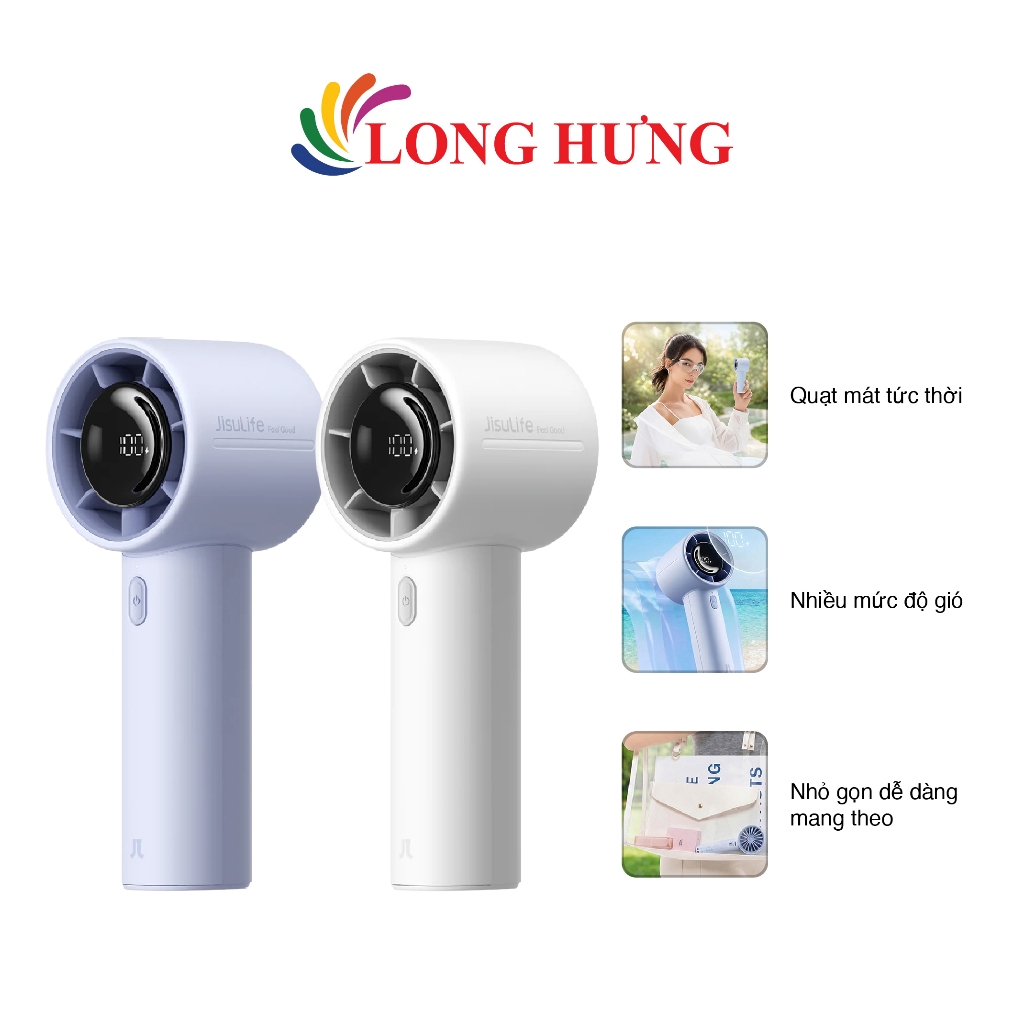 Quạt mini tích điện cầm tay Jisulife 5000mAh Handheld Fan Life10 S - Hàng chính hãng