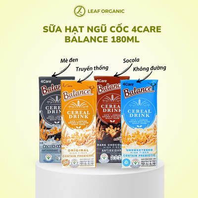 SỮA HẠT NGŨ CỐC THÁI LAN 4CARE BALANCE 180ML (Socola/ Mè đen/ Truyền thống/ Không đường)