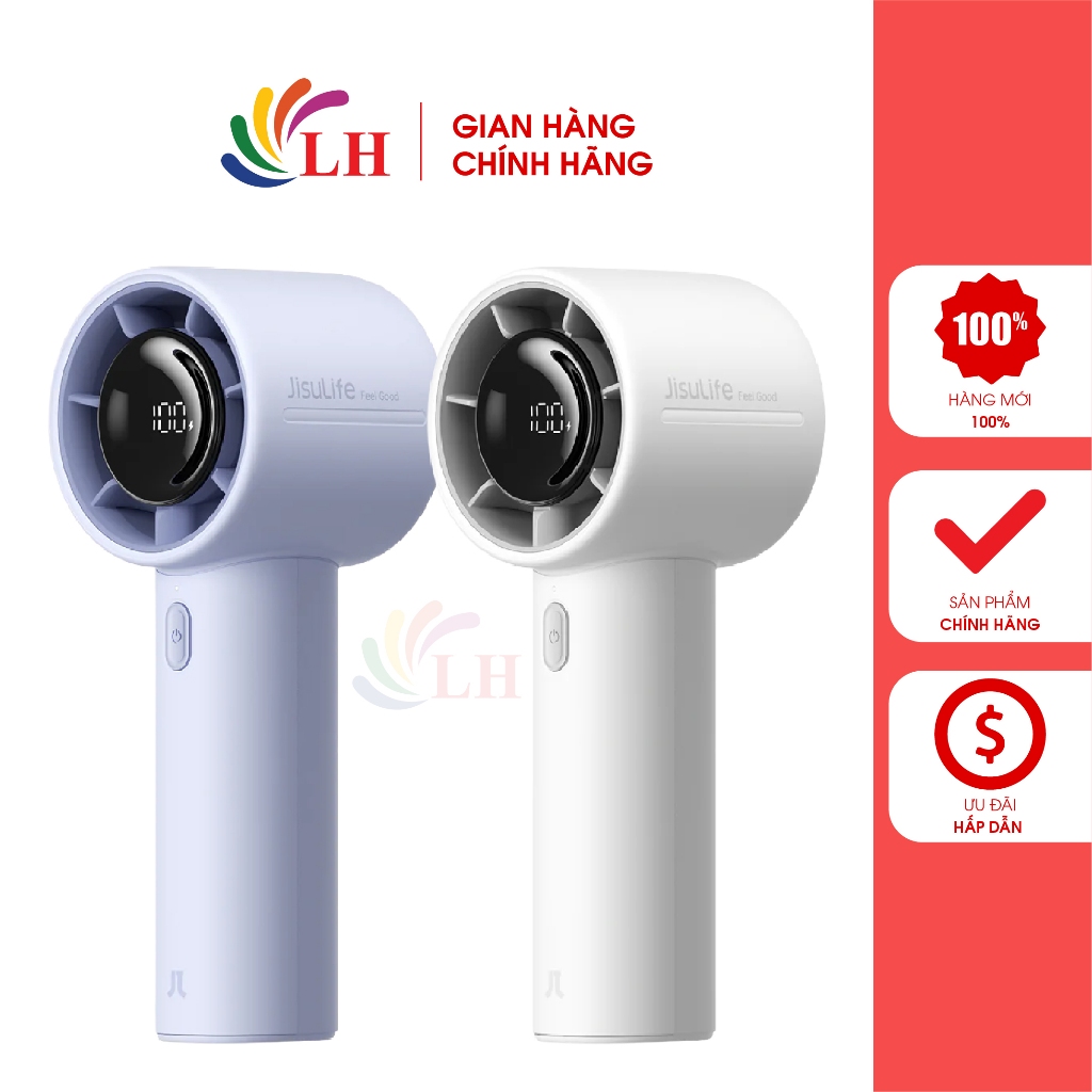 Quạt mini tích điện cầm tay Jisulife 5000mAh Handheld Fan Life10 S - Hàng chính hãng