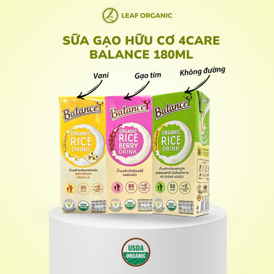 Sữa gạo hữu cơ 4Care Balance 180ml