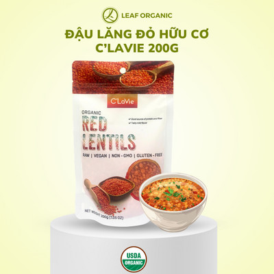 Đậu lăng đỏ tách vỏ hữu cơ C'LaVie 200g