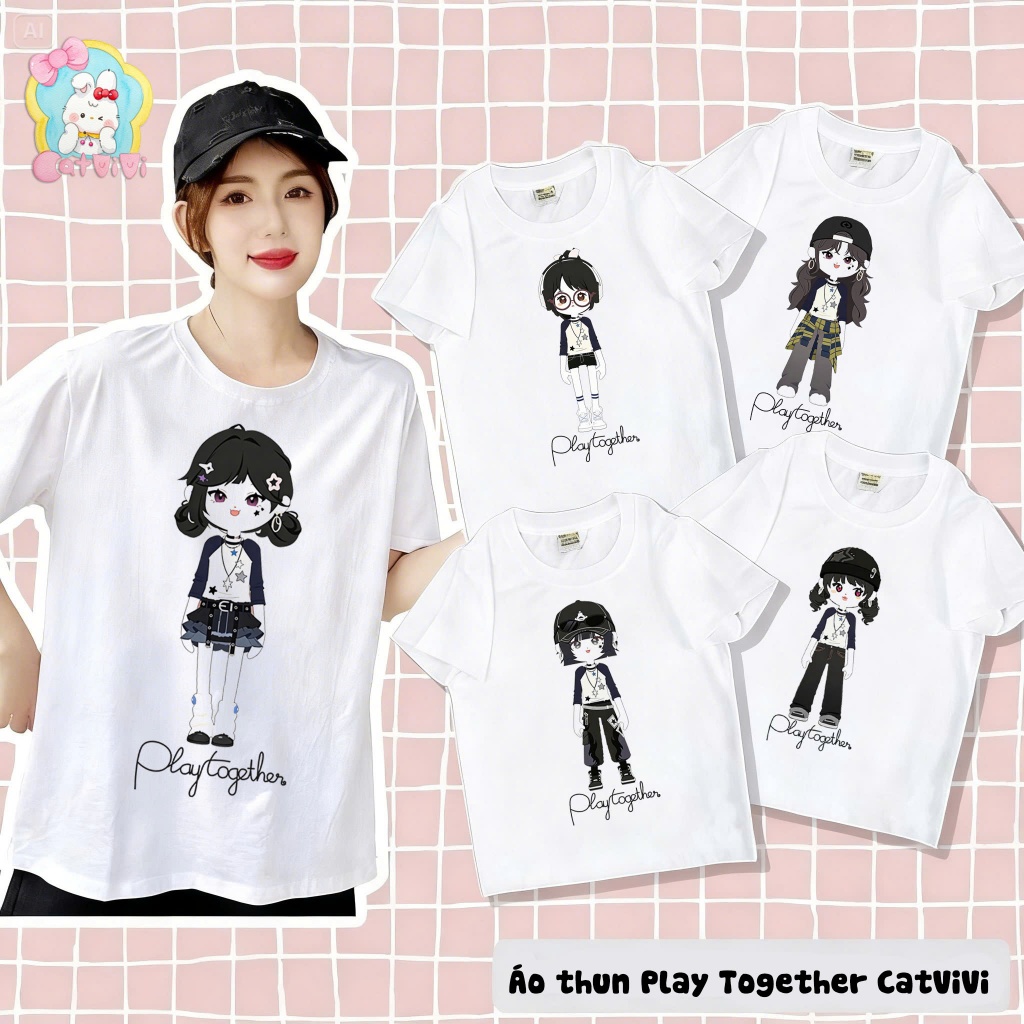 Áo thun play together - áo trắng in mẫu MV high teen hình in sắc nét, nhiều kích cỡ (PT326)