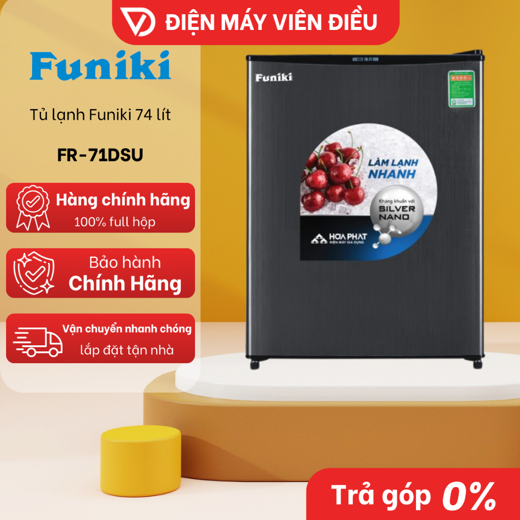 FR-71DSU - Tủ Lạnh Funiki 74 Lít FR-71DSU Mini Nhỏ Gọn Tiết Kiệm Điện Cho Phòng Trọ