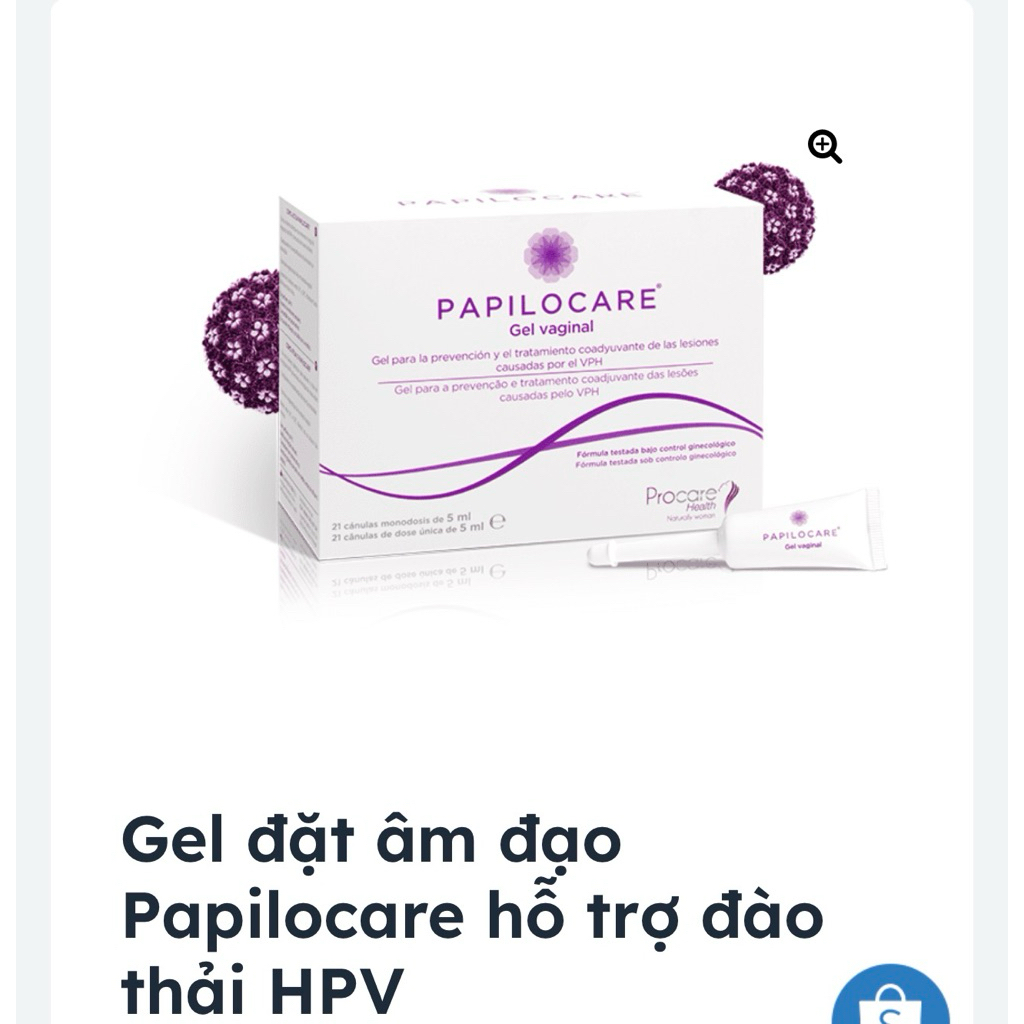 Papilocare - Gel đặt hỗ trợ đào thải HPV