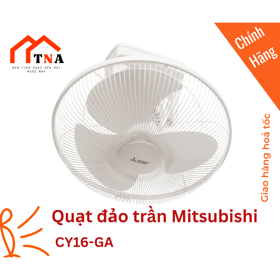 Quạt đảo trần hộp số không có nút dừng đảo Mitsubishi CY16-GA - Hàng chính hãng