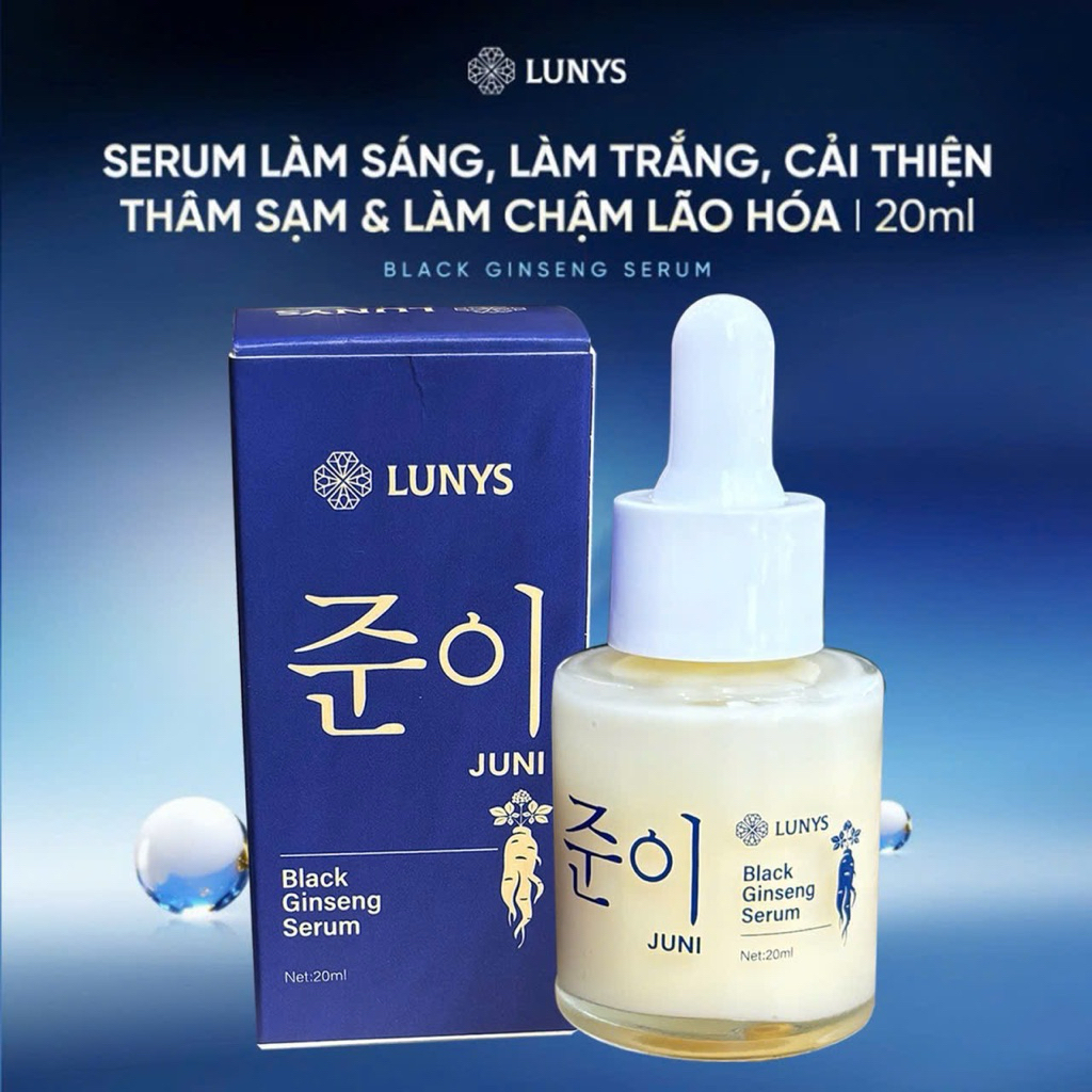 LUNYS Tinh Chất Serum Black Ginseng Dưỡng Trắng Sáng Da, Cải Thiện Thâm Sạm, Hỗ Trợ Chậm Lão Hóa
