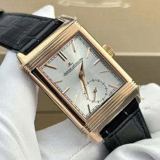Jaeger LeCoultre Master Reverso | Màu vàng hồng 1 mặt dây da | Size 30x40mm