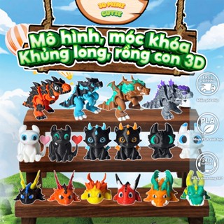 Mô hình mini - Móc khóa mini xoay khớp in 3D nhựa PLA an toàn trưng bày, đồ chơi cho bé