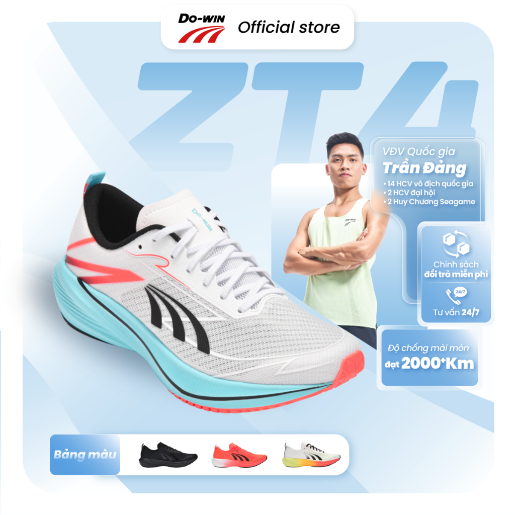 Giày Dowin ZT4 - Giày chạy bộ Tập Luyện và Thi đấu Phù hợp nam và nữ - Nảy, Êm, Thoáng Khí