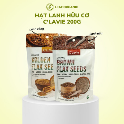 Hạt lanh hữu cơ C'LaVie 200g - Rang chín lên ăn, làm sữa hạt, ủ tóc