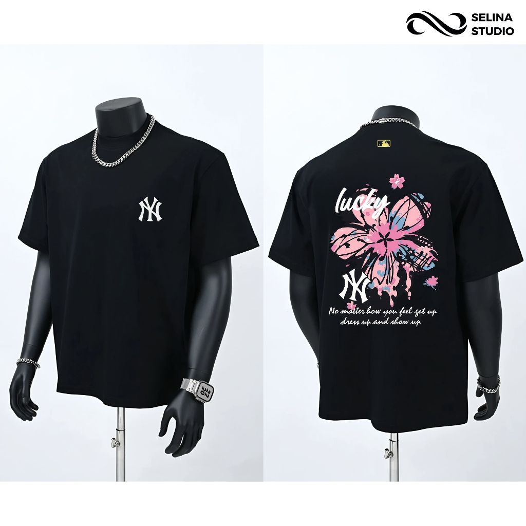 Áo Thun NY Lucky Sakura Unim Fashion Form Oversize Vải Cotton 100% Hình In Sắc Nét Không Bong Tróc