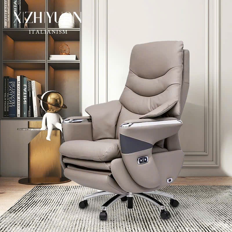Ghế Giám Đốc Ngả Lưng Tự Động Có Masage, Ghế Văn Phòng Da Bò, Ghế Thiết Kế Công Thái Học Nhập Khẩu Nguyên Chiếc