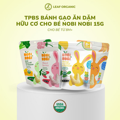 BÁNH GẠO ĂN DẶM HỮU CƠ Nobi Nobi 15g - CHO BÉ TỪ 8 THÁNG TUỔI