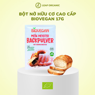 Bột nở làm bánh hữu cơ cao cấp Biovegan túi gói nhỏ 17g tiện lợi