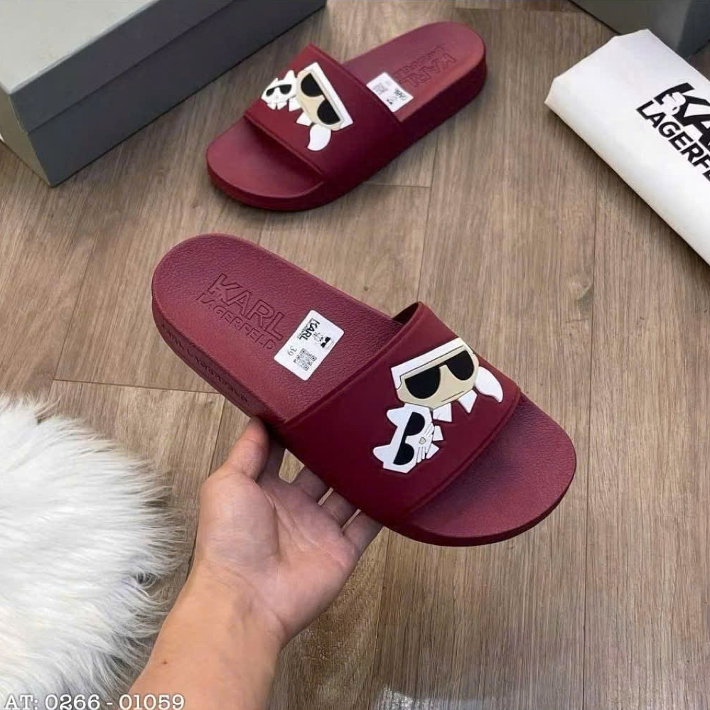 [Dép Karl Ông Già Nam Nữ] Quai Ngang Đế Dày Êm Chân Chống Trơn Hot Trend