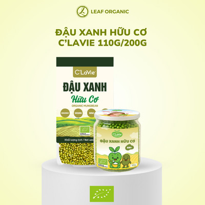 [Mẫu mới] Đậu xanh hữu cơ C'Lavie 110gr/200gr - Dùng làm sữa hạt, nấu cháo, nấu chè