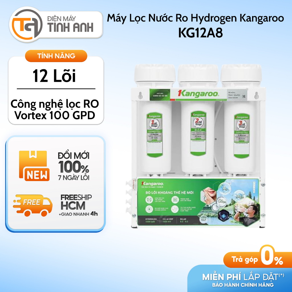 Máy Lọc Nước Ro Hydrogen Kangaroo 12 lõi KGHP12K