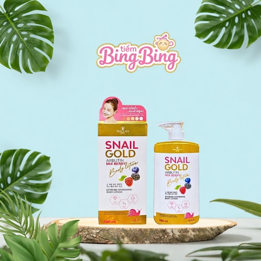 Sữa dưỡng thể body Snail Gold Arbutin Mix Berry Body Lotion Precious Skin 500ml