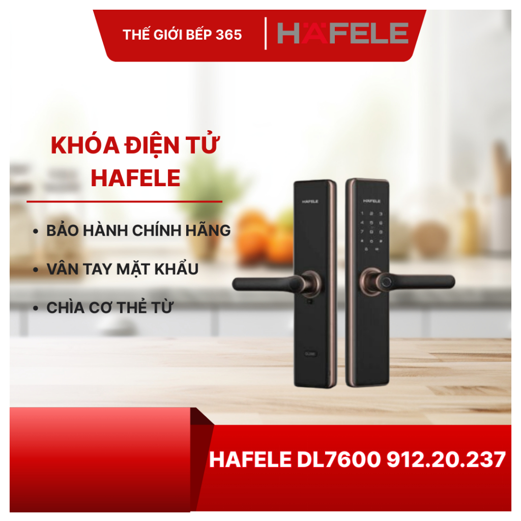 Khóa điện tử Hafele DL7600 Đen Không Pin 912.20.237 - Tiện Lợi, An Toàn, Chính Hãng