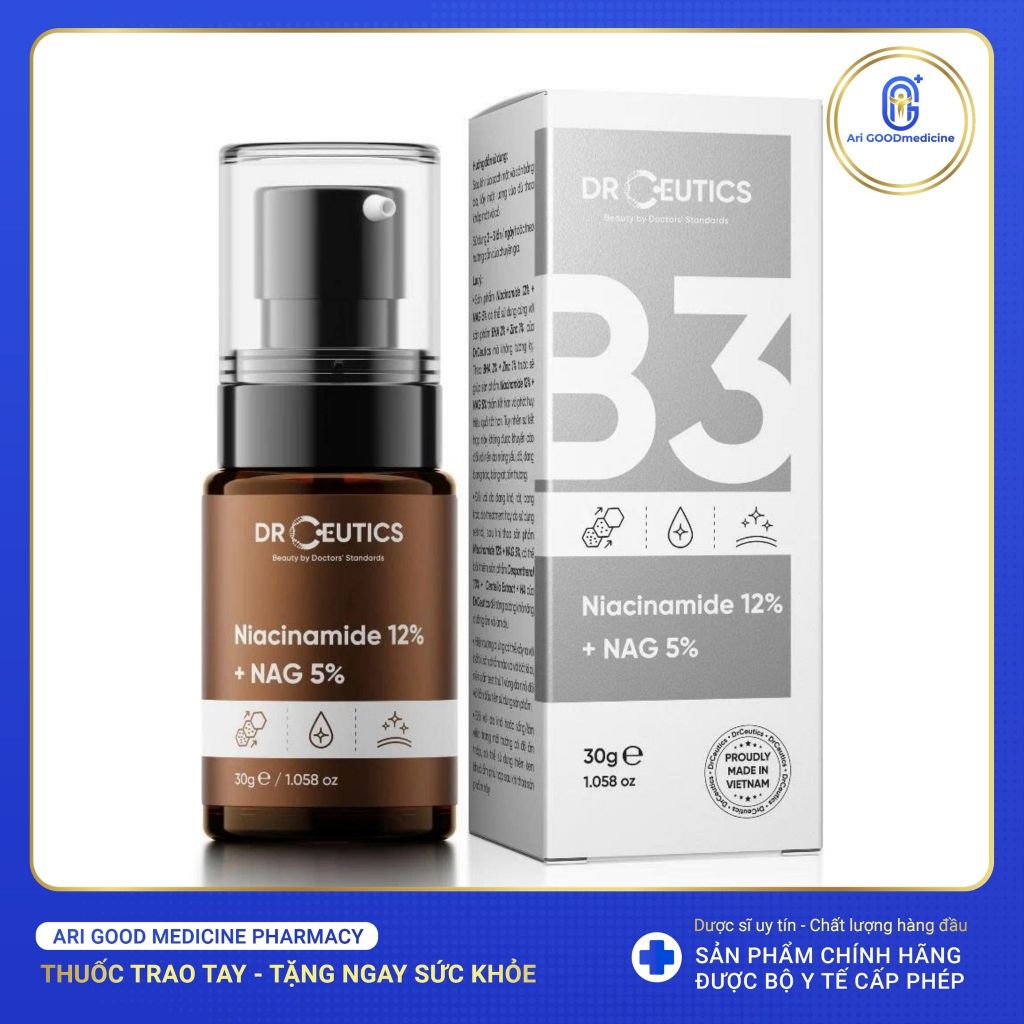 DRCEUTICS Serum Niacinamide 12% – Dưỡng Da Sáng Khỏe, Kiểm Soát Dầu Thừa