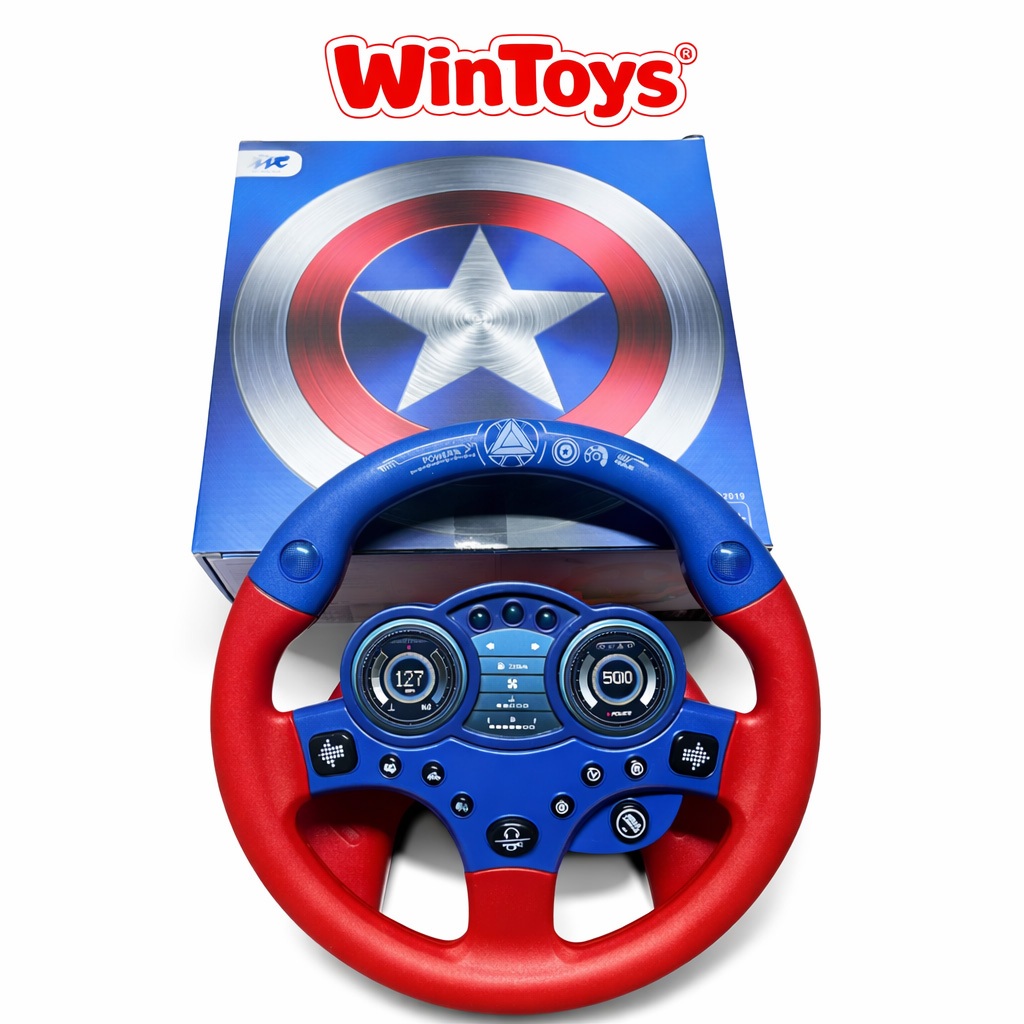 Vô Lăng Ô Tô Đồ Chơi Cho Bé Có Âm Thanh Kèm Đèn Nhạc Xoay 360 Độ Size Lớn 20cm WinToys
