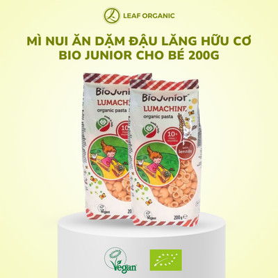 Mì nui đậu lăng ăn dặm hữu cơ cho bé 200g Bio Junior (Từ 10 tháng tuổi)