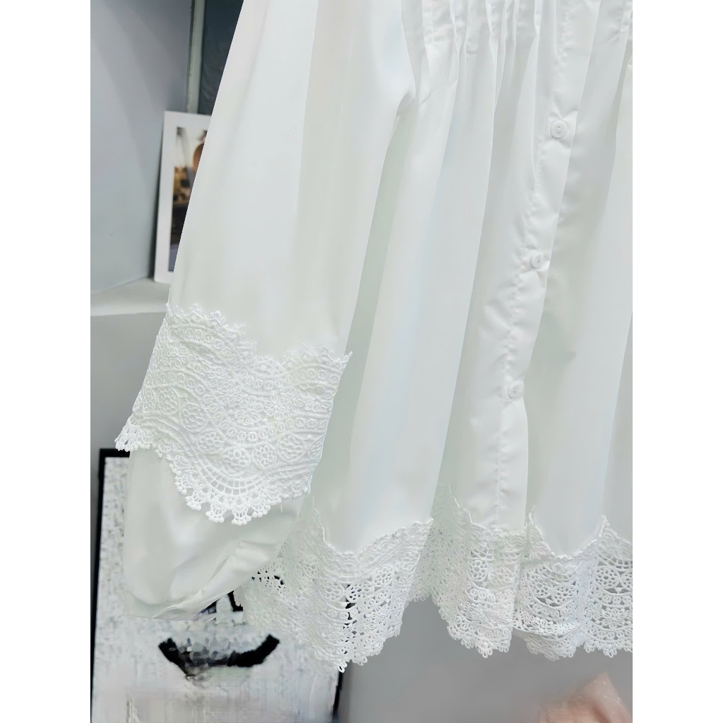 Váy Nữ, Váy Babydoll Nữ, Váy Sơ Mi Babydoll Trắng Ly Ngực Pha Chân Ren Sang Chảnh | BigBuy360 - bigbuy360.vn