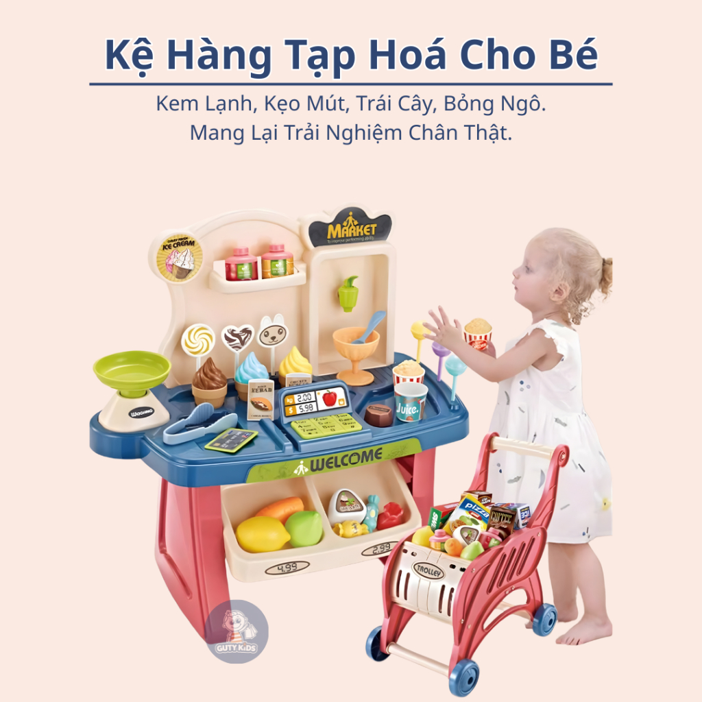 Đồ Chơi Nhập Vai Xe Đẩy Đi Siêu Thị 40 Chi Tiết Đồ Chơi Bán Hàng Xe Đẩy Siêu Thị Cho Bé Vui Chơi Và 