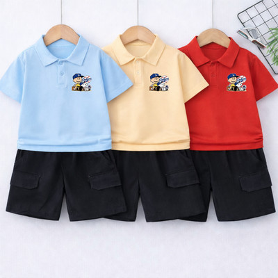 Đồ bộ bé trai mùa hè gồm áo polo và quần đùi in hình Snoopy chất liệu thun cotton Loza BU627