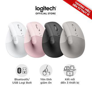 Chuột công thái học không dây Logitech Lift Vertical - Bluetooth | USB, giảm ồn, Win/ Mac