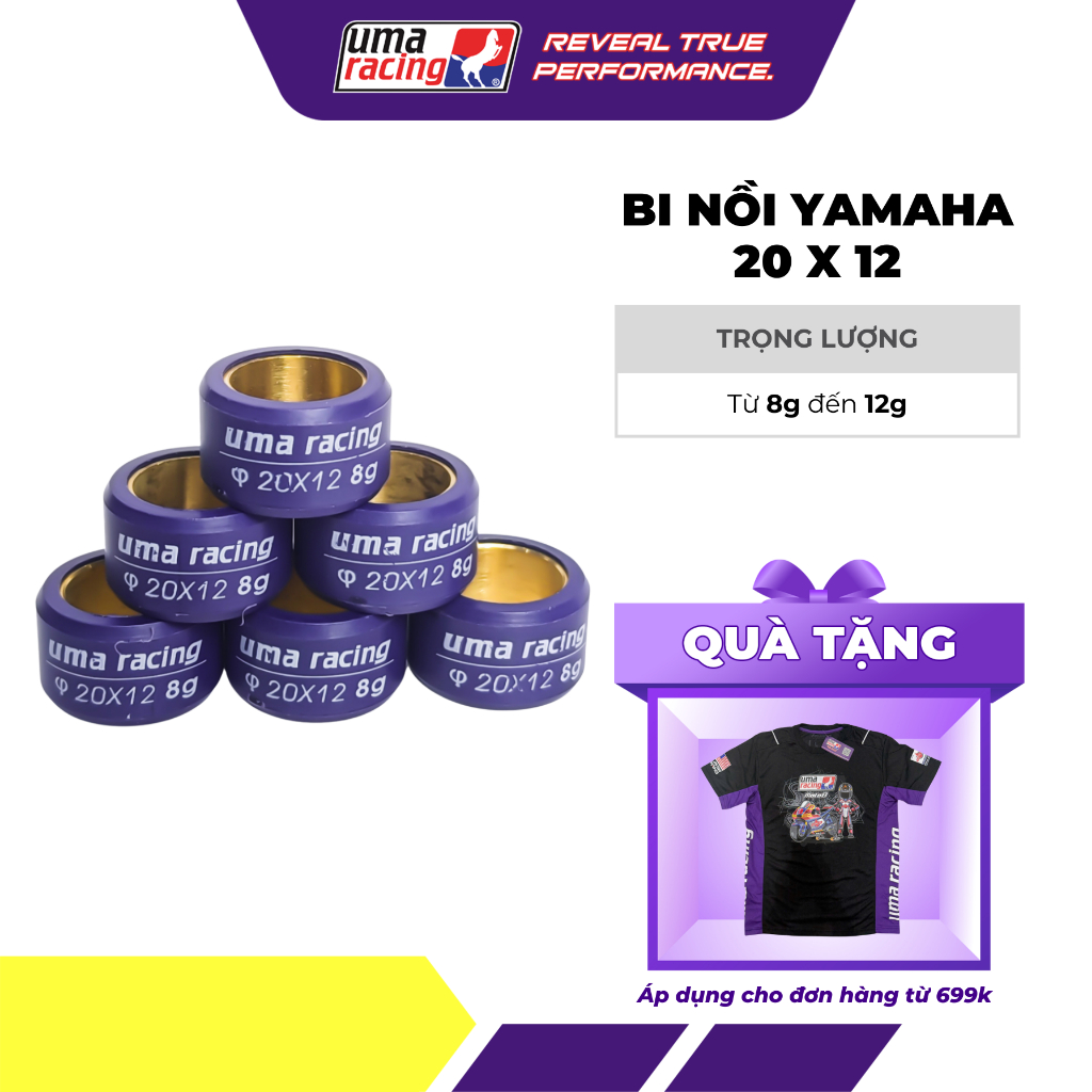 Bi nồi UMA RACING cho Yamaha - giúp xe tăng tốc nhanh, mượt mà khi tăng ga