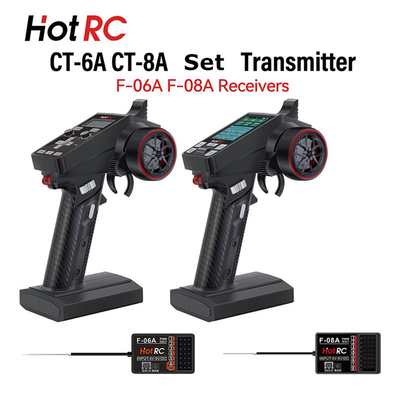 HOTRC CT8A CT6A  6CH 8CH Radio Transmitter Remote Controller 2.4Ghz with F04A F06A F08A Receiver for