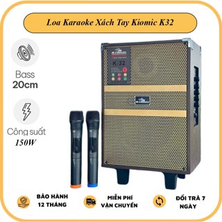 Loa Kéo Xách Tay KIOMIC K32 - Tặng Kèm Micro Hát Karaoke Bass 20Cm Công Suất 150W Âm Thanh Chất Lượng Sống Động