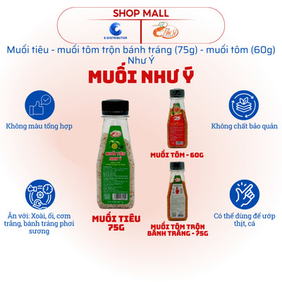 [HỎA TỐC] Muối tôm siêu cay - muối tiêu - Muối trộn bánh tráng Đệ Nhất Như Ý - Chai 60g-75g