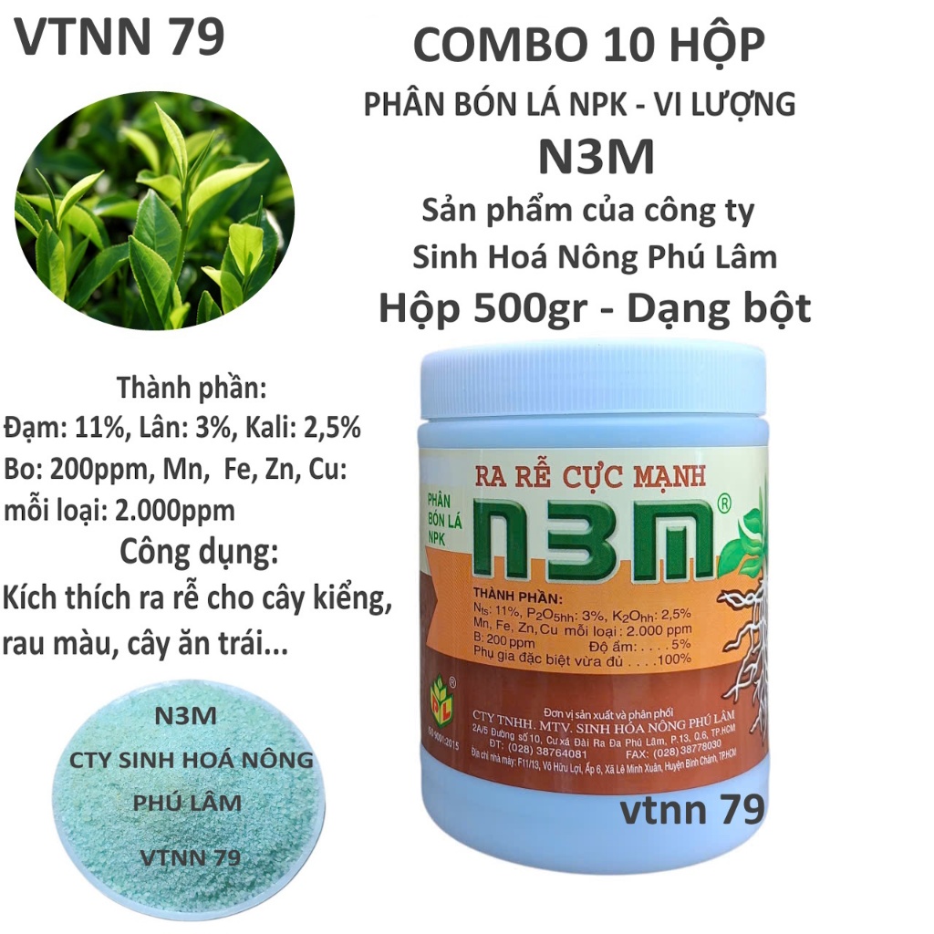 COMBO 10 HỘP N3M 500GR CTY SINH HOÁ NÔNG PHÚ LÂM