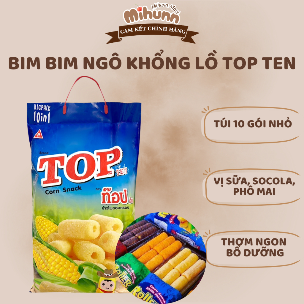 Bim Bim Snack Bắp Ngô Top Ten Khổng Lồ Thái Lan - Thơm Lừng Mùi Ngô - MIHUN MART