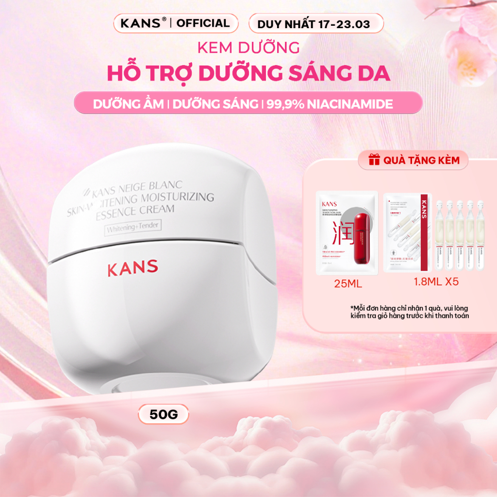 Kem Dưỡng Trắng Da Kans Neige Blanc Skin-whitening Moisturizing Essence Cream 50g Mờ Thâm, Sáng Da