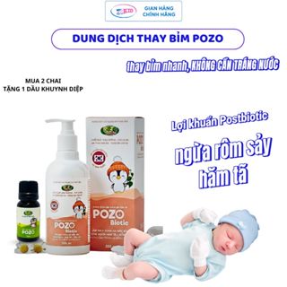 Dung dịch thay bỉm cho bé Pozo Biotic, không cần tráng nước, làm sạch, ngừa hăm hiệu quả 250ML