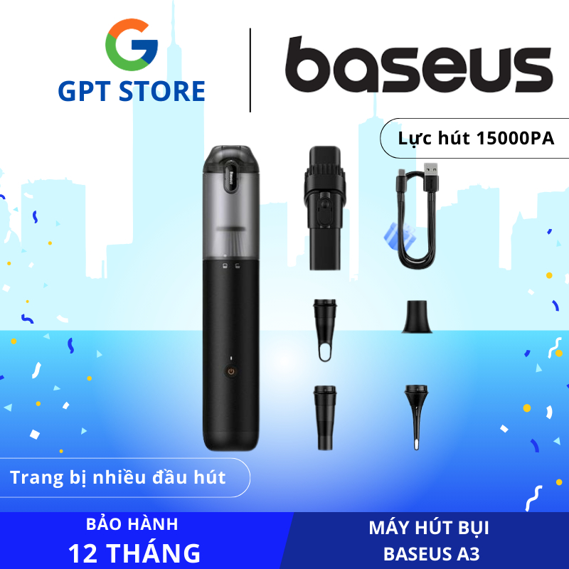 [HỎA TỐC] Máy Hút Bụi Không Dây Baseus A3 - Chính Hãng - Tiện Lợi - Bảo Hành 12 Tháng