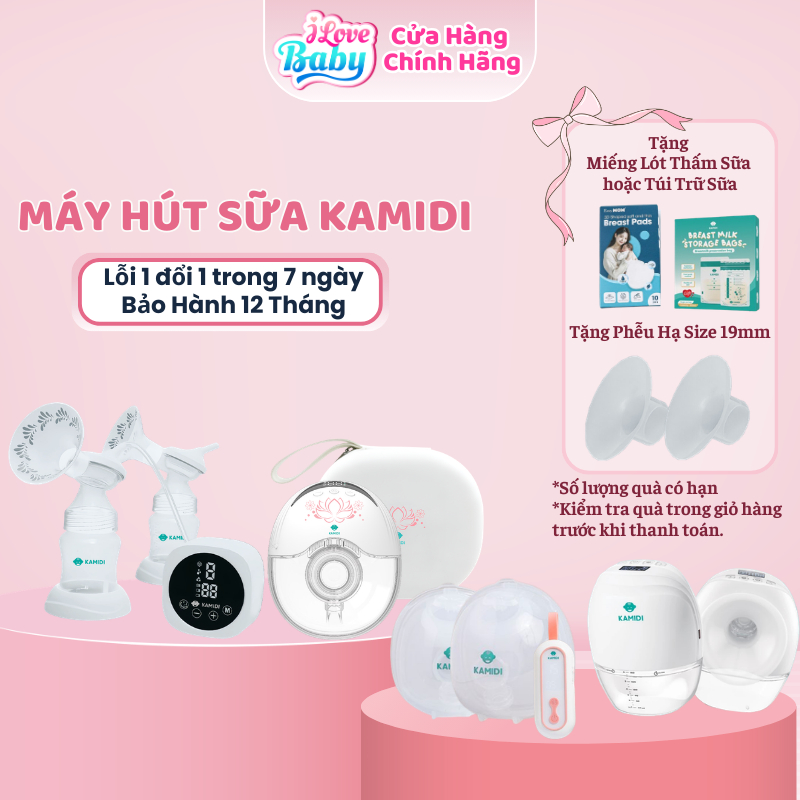 Máy Hút Sữa Điện Đôi Kamidi Max - Dung Tích 240ml, Kích Thước 155x150x230mm